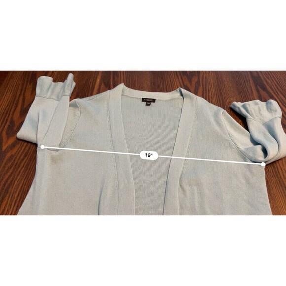 Talbots Open Cropped Cardigan Sweater Light Blue Women’s Small Scalloped Shrug - Picture 7 of 14